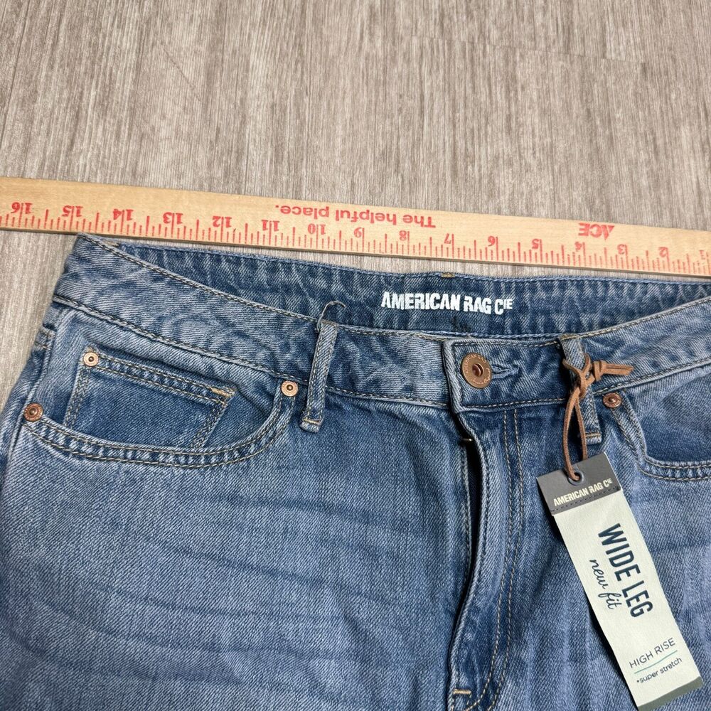 American Rag Cie Womens Jeans Cropped Wide Leg Distressed Size 9 NEW 100% Cotton - Picture 4 of 16